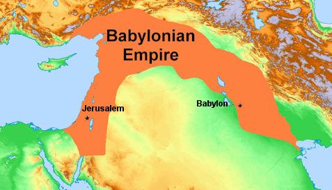Map showing the extent of the Babylonian empire
