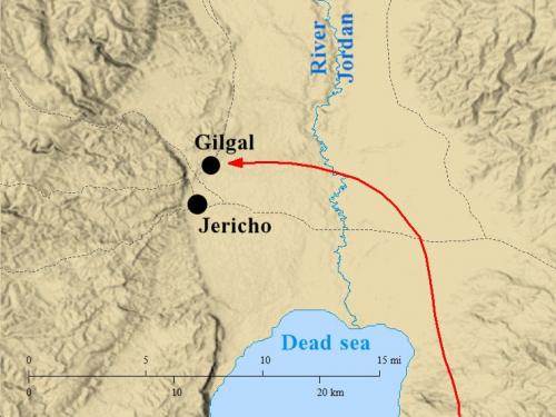 Map showing the conquest of Jericho