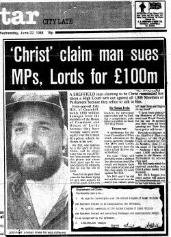 False Christ newspaper headline