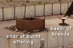 Altar of burnt offering and bronze basin