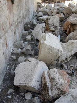 Stones of the temple thrown down by the Romans